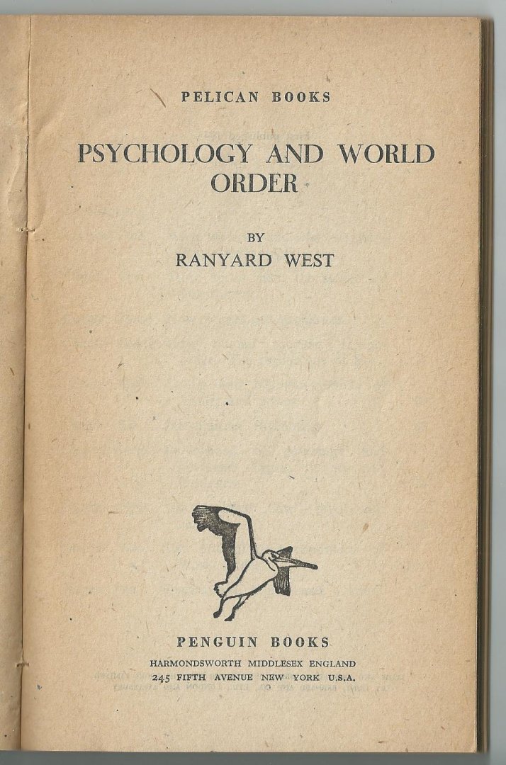 West, Ranyard - Psychology and world order