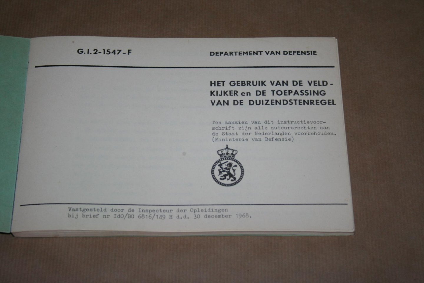  - Het gebruik van de velkdijker en de toepassing van de duizendstenregel