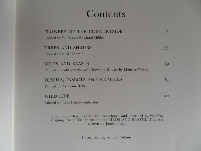 Grigson, Geoffrey (chosen and described by). - The Shell Nature Book. Five parts: Flowers of the Countryside; Trees and Shrubs; Birds and Beasts; Fossils, Insects and Reptiles; Wild Life.