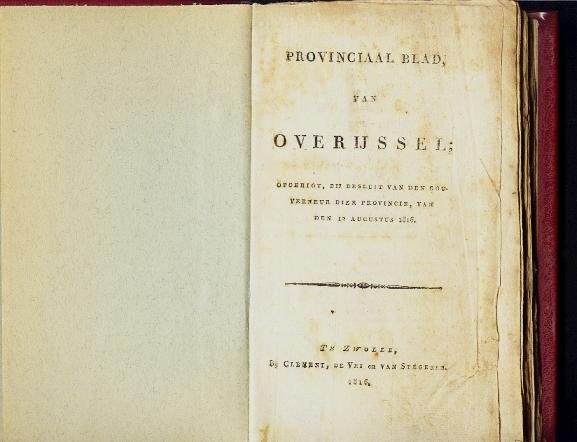 Prov Overijssel - Provinciaal blad van Overijssel over 1816