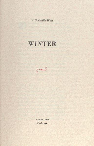 Sackville-West, V. - Winter.