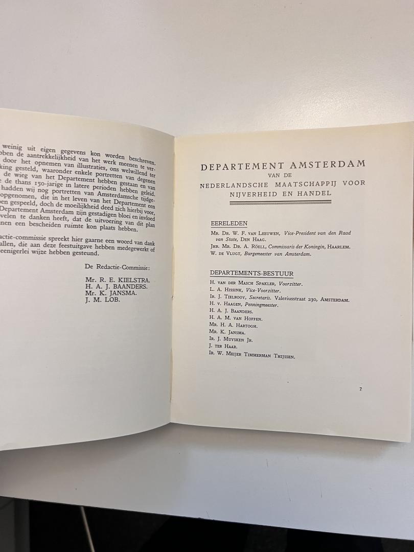 Redactie Mr. R.E Kielstra, H.A.J Baanders, Mr.K.Jansma en J.M.Lob - Jubileumuitgave 1778-1928