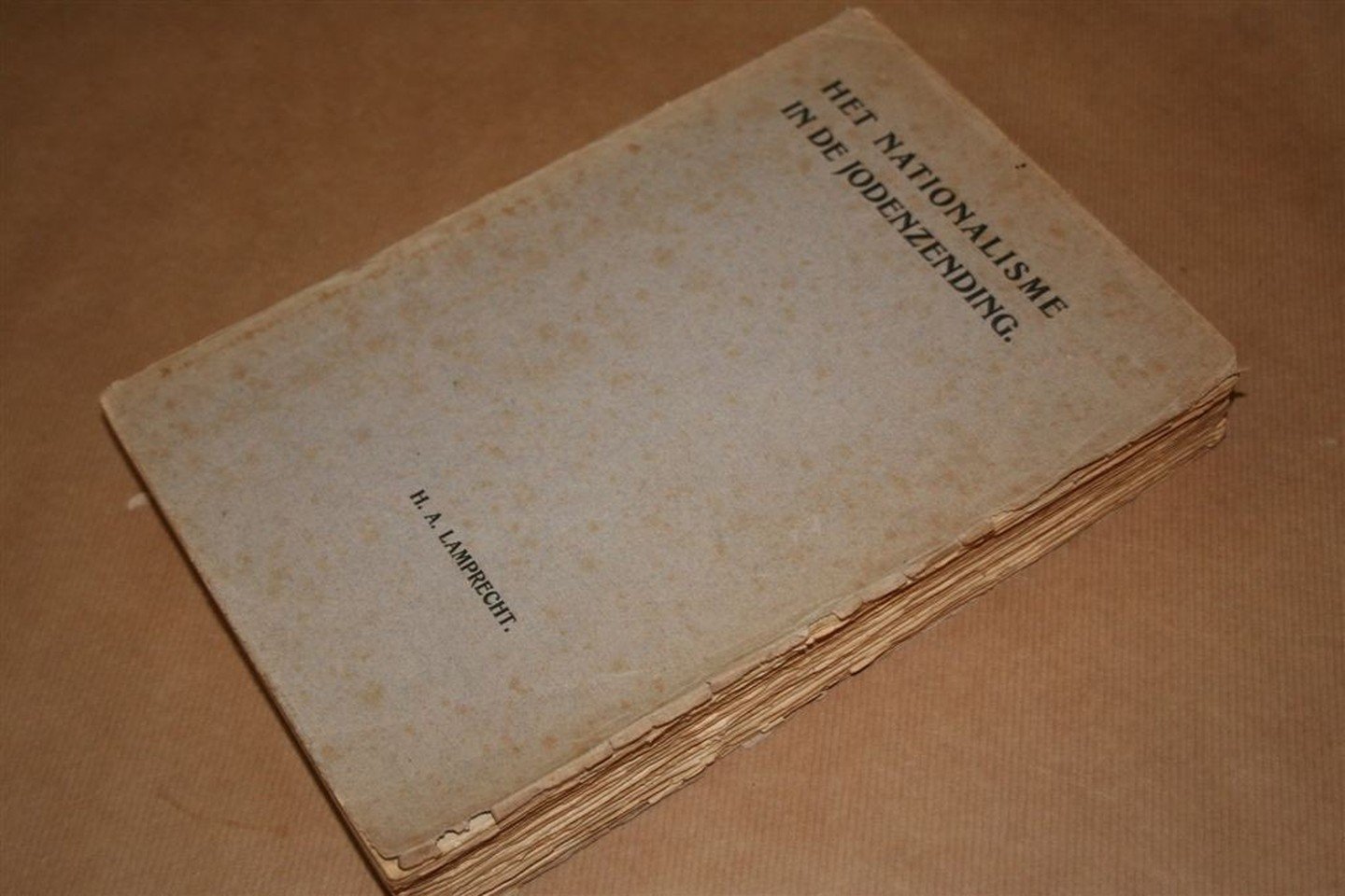 H.A. Lamprecht Dissertatie, scriptie, Nederlands, 1915 - Het Nationalisme in de Jodenzending