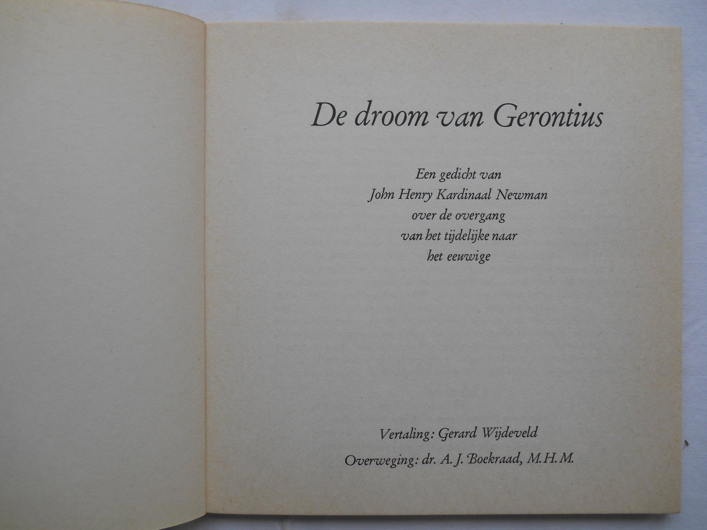 Newman, Kardinaal John Henry, vertaling Gerard Wijdeveld - De droom van Gerontius.