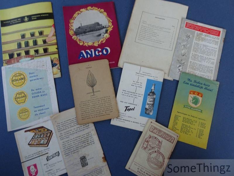N/A. - Noiro / Cointreau/ Balex / Delfia / Prinses Juliana Hoeve / Liebig / Anco - Lot van 11 kook- en receptenboekjes en folders (voornamelijk jaren '50)