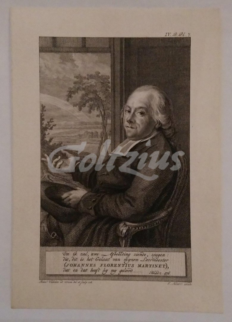 VINKELES, REINIER (1741-1816), - Portrait of Jan Floris Martinet