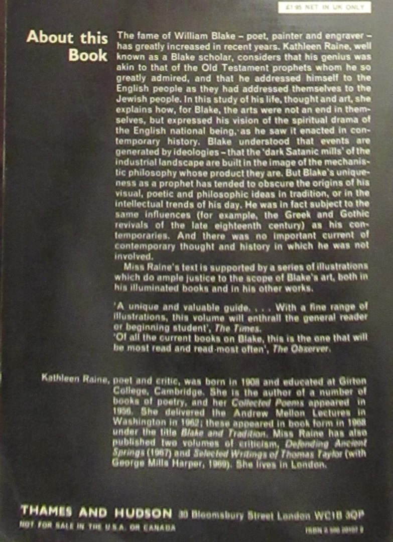 Raine, Kathleen - William Blake. 156 plates 28 in colour