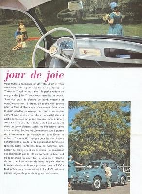 RENAULT 4CV - Depliant publicitaire vintage pour la Renault 4CV 1961.