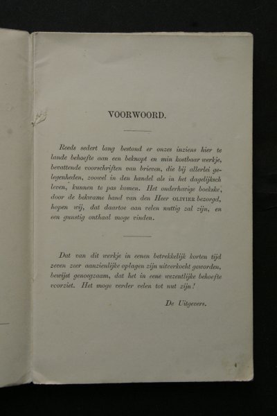 Olivier, W.J. - brievenschrijven gemakkelijk gemaakt of Handleiding tot het stellen van brieven bij allerlei gelegenheid