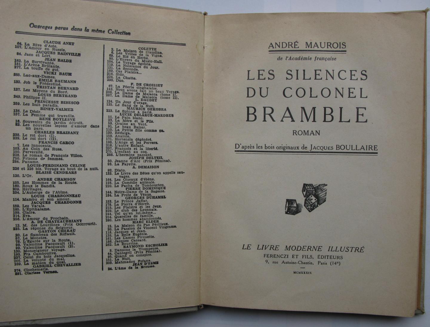 Maurois, André - Les Silences du Colonel Bramble/D'après les bois originaux de Jacques Boullaire