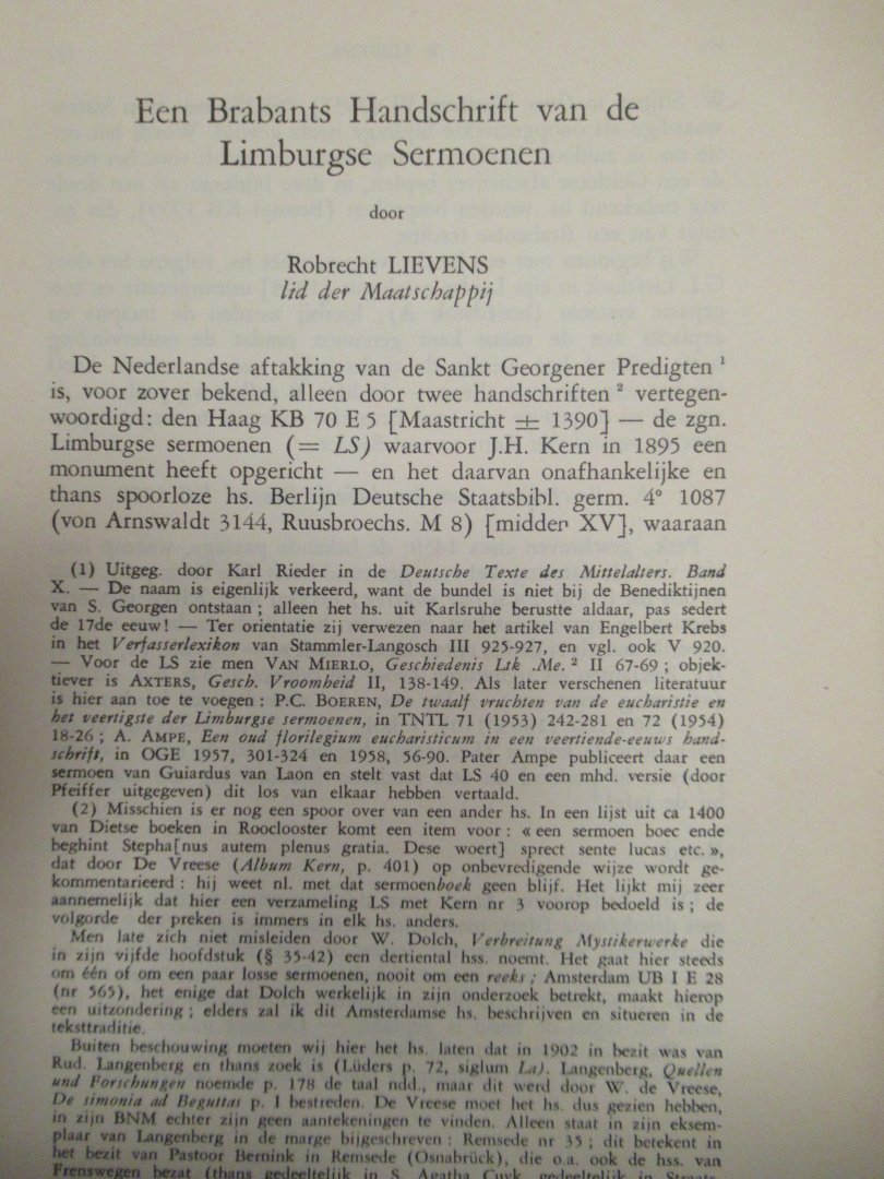Lievens, Rob - Een Brabants handschrift van de Limburgse sermoenen