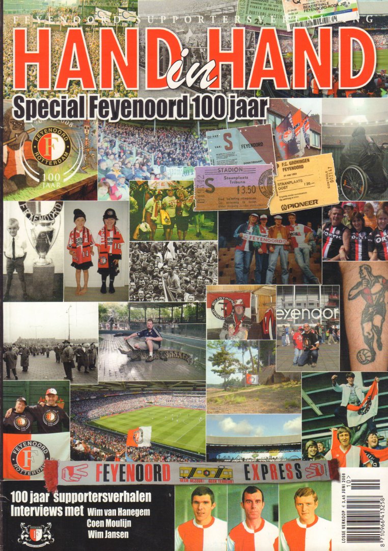Feyenoord Supportersvereniging Hand In Hand - Hand In Hand 1998 nr. 11, magazine Feyenoord Supportersvereniging met Alle Feiten en Cijfers van het Seizoen 97/98, 46 pag. geniete softcover, zeer goede staat