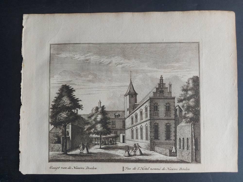 L. Schenk, A. Rademaker - Gesigt van de Nieuwe Doelen - Vue de l Hotel nomme de Nieuwe Doelen