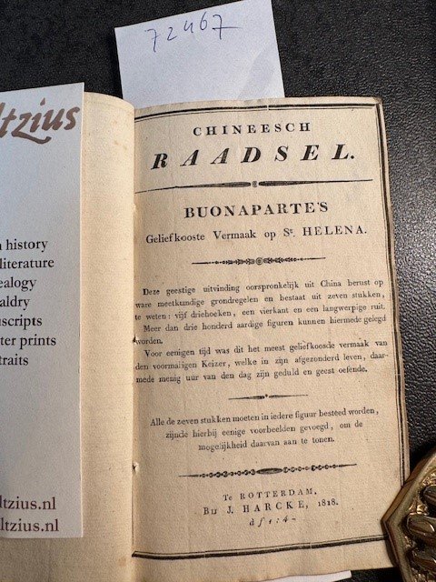  - Chineesch raadsel : Buonaparte's geliefkooste vermaak op St. Helena