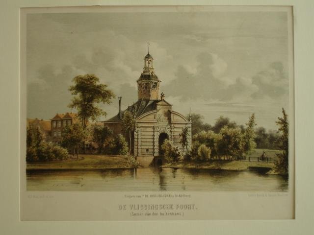 Middelburg. - De Vlissingsche poort. (Gezien van den buitenkant)