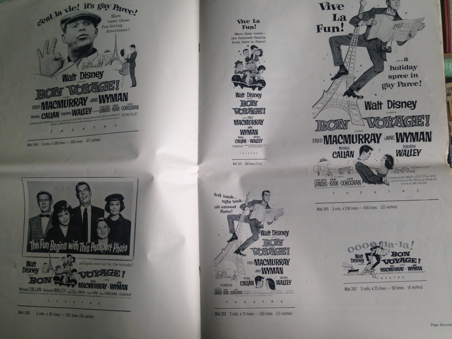  - Grote folder met te bestellen promotiemateriaal voor de film Bon Voyage! van Walt Disney