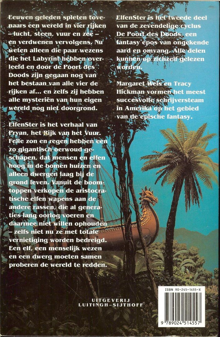 Hickman, Tracy en Margaret Weis Vertaling van Josephine Ruitenberg en Omslag illustratie Keith Parkenson - De poort des Doods  Boek  2 Elfenster