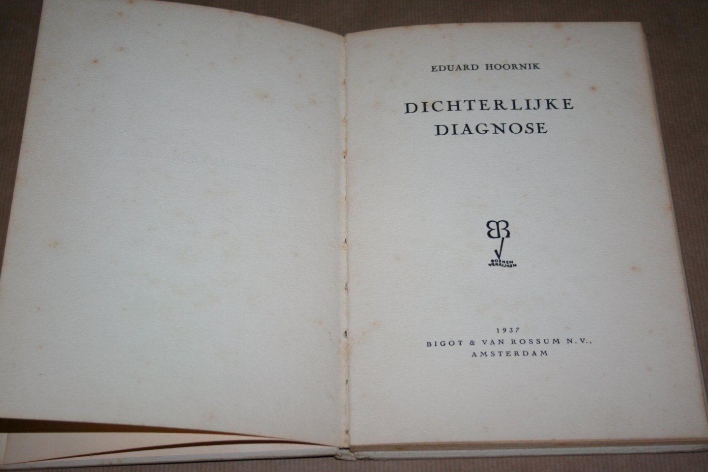 Eduard Hoornik - Dichterlijke diagnose