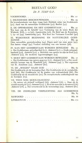 Bont, prof. D. en Pauwels, dr. C.F .. Redactieraad G. de Geus pr en Prof. F. Otten O.P en Prof. J. Salsmans S.J. en Dr P. Timp O.P. - De katholieke kerk - Godsdienstleer en Apologie Eerste deel Boek 1 - 13