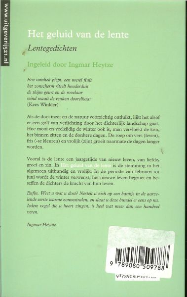 Heytze Ingmar  .. Samenstelling Harold de Croon en Arjan Weenink - Het geluid van de lente .. Lentegedichten.