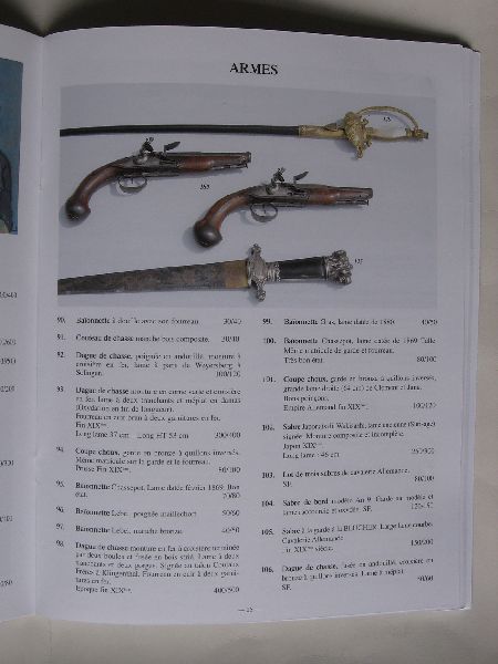 Catalogus Neret-Minet Tessier - Tableaux Anciens, Lithograhies, Armes etc