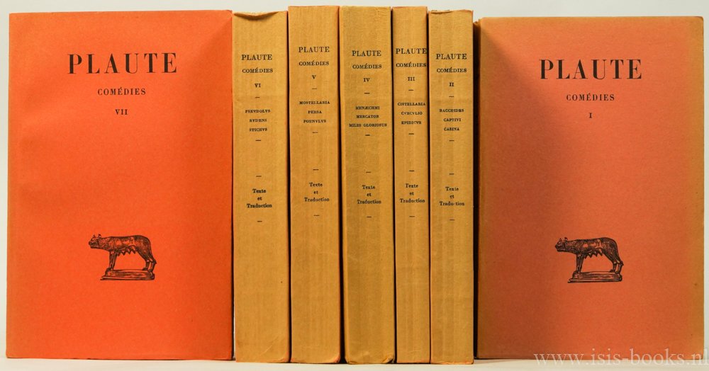 PLAUTUS, PLAUTE - Comédies.Texte établi et traduit par Alfred Ernout. Complete in 7 volumes.