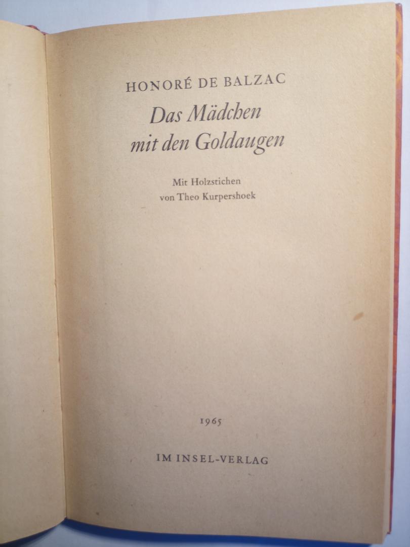 Balzac,Honore de - Das Madchen mit den Goldaugen