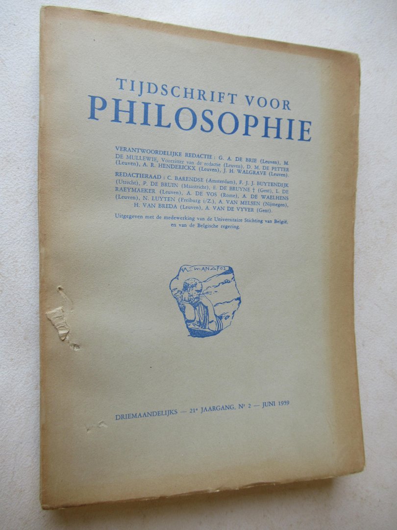 Redactie - Tijdschrift voor Philosophie / Bibliographisch Repertorium