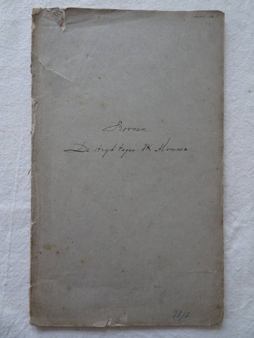 Boonen, H.. - De strijd tegen W. Momma; eene bladzijde uit de kerkgeschiedenis van Middelburg.