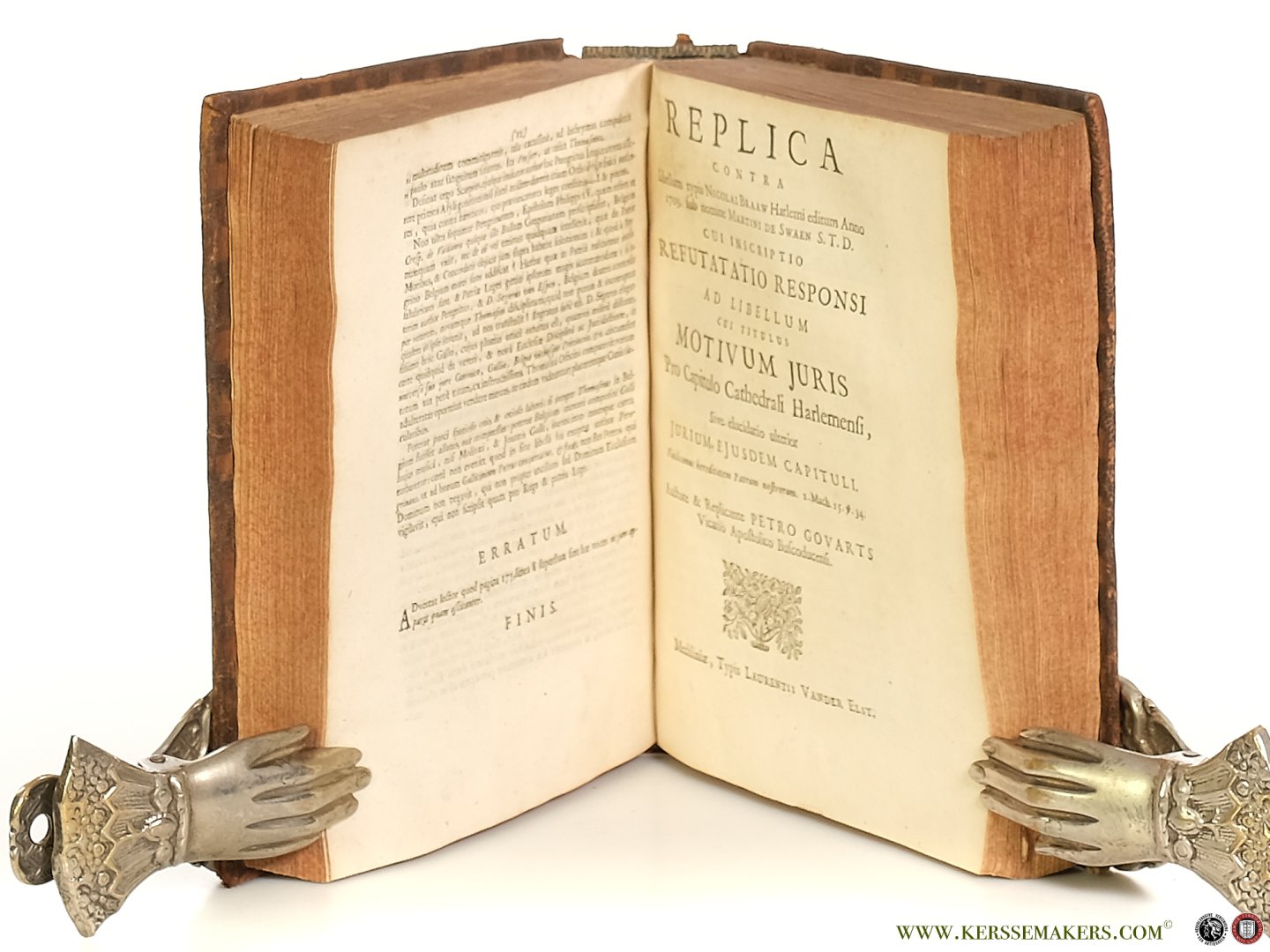 Govarts, Petri ( Petrus ). - Certamina ecclesiastica. [ Tiuli Opusculorum quae in hoc Libro continentur I. Certamen immunitatis Sacerdotum Belgii in causis personalibus praecipuè criminalibus &c. II. Certamen pro immunitate Ecclesiastica, seu asylo &c. cum Appendice, in t...