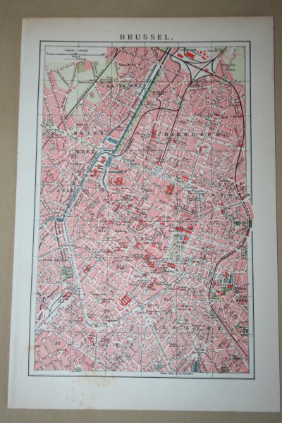  - Oude kaart/ plattegrond - Brussel   - circa 1905