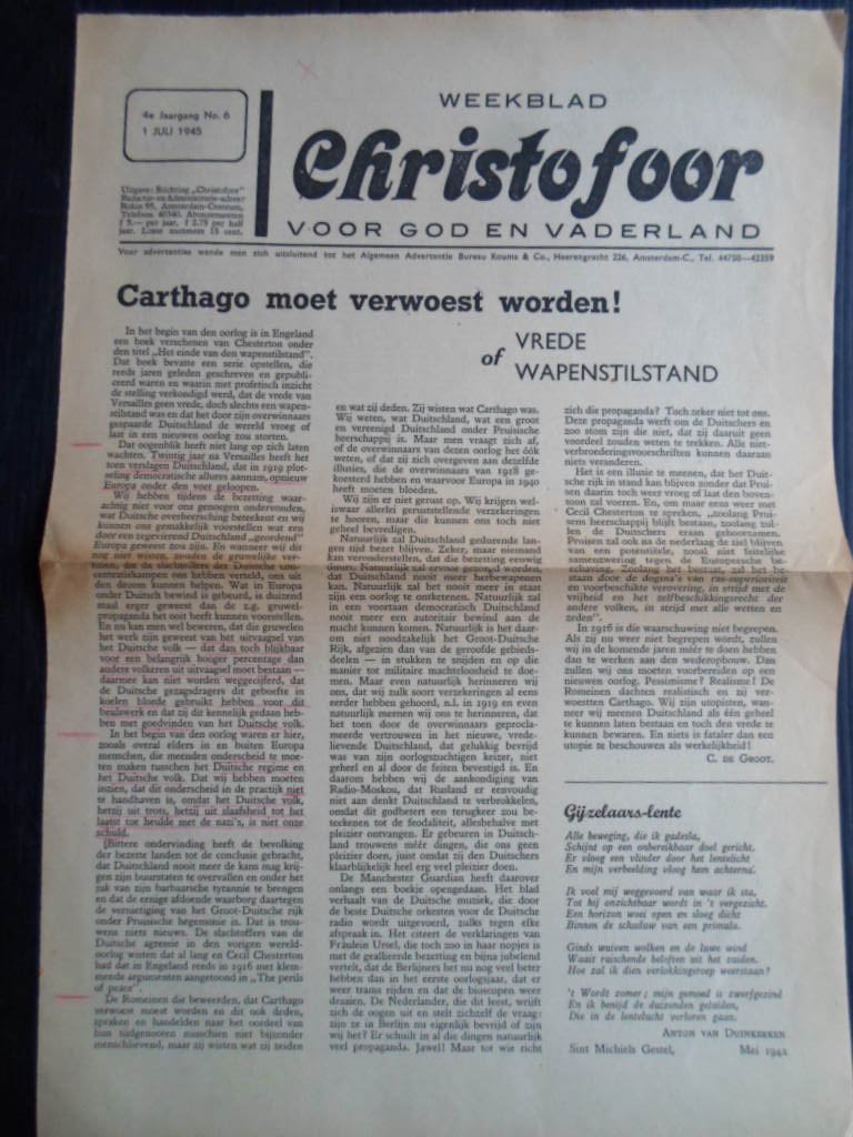 Oude krant - Christofoor, Onafhankelijk Katholiek Weekblad