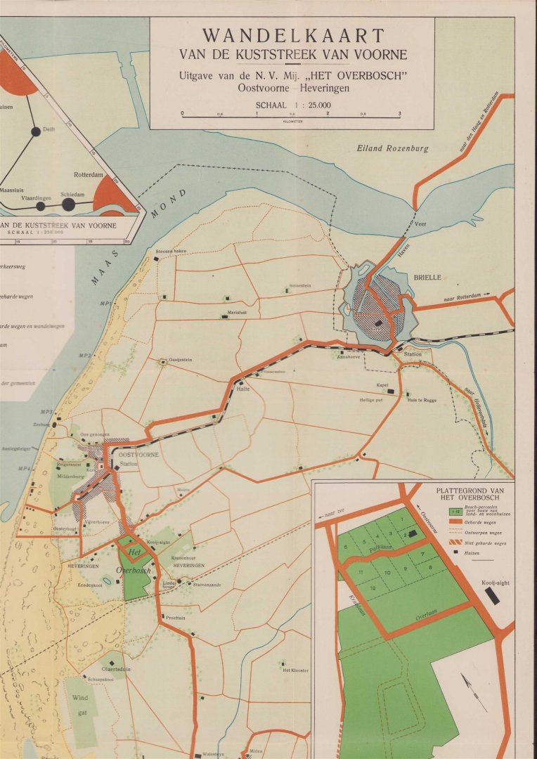n.n - (PLATTEGROND / KAART - CITY MAP / MAP) Wandelkaart van de kuststreek van Voorne
