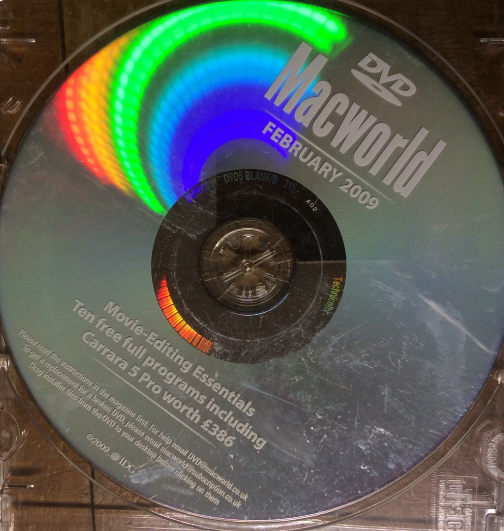 MacWorld - DVD February 2009. Carrara 5 Pro + Movie-Editing Essentials