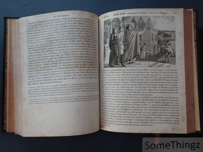 Alban Butler, Jean-François Godescard et Jean-Baptiste Bourdier-Delpuits. - Vies des Saints, ou Abrégé de l'histoire des Pères, des Martyrs et autres Saints, pour tous les Jours de l'Année. Tome premier et Tome second.