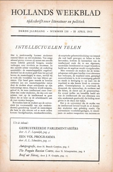 K.L. Poll (redactie) - Hollands Weekblad, derde jaargang, nummer 150, 18 april 1962