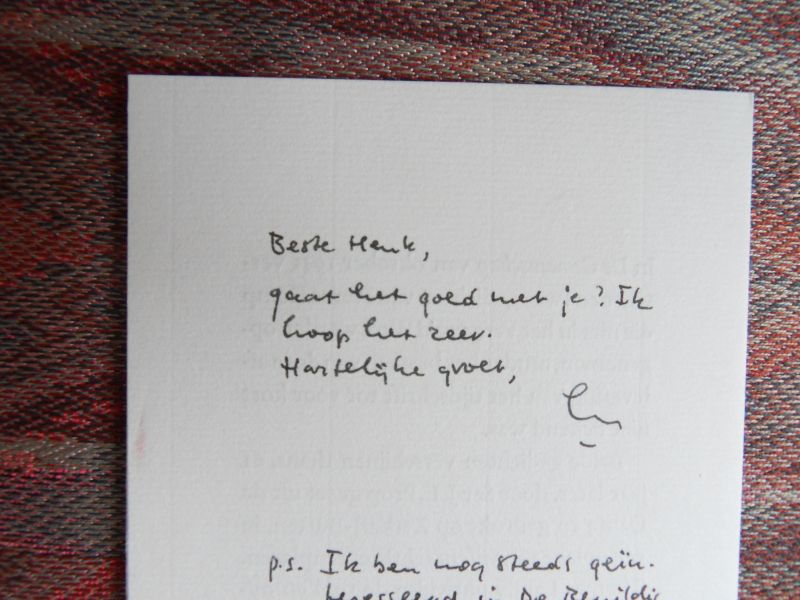 Kemp, Pierre. [met een handgeschreven en gesigneerde opdracht van de drukker]. - Twee gedichten. [ Genummerd ex. 11 / 85 ].