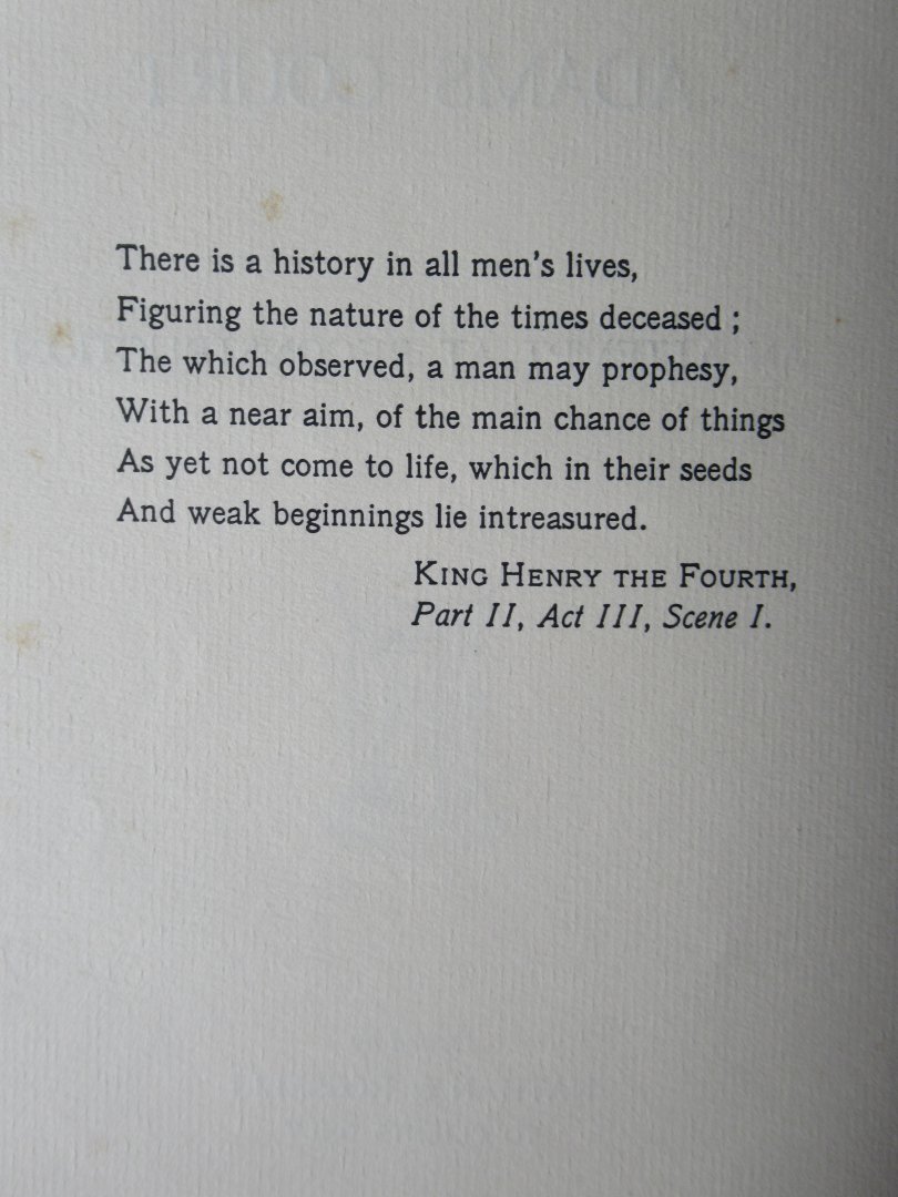  - Time and Adams Court. An attempt at reconstruction