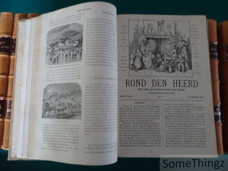 Guide Gezelle, et al. - Rond den heerd : een leer- en leesblad voor alle lieden. [Complete reeks in 25 delen inclusief het laatste op 88 exemplaren verschenen deel uit 1902! Met bijgevoegd: Deel III uit de reeks 'Nederlandse Volkskundige Bibliografie', getiteld 'Rond...