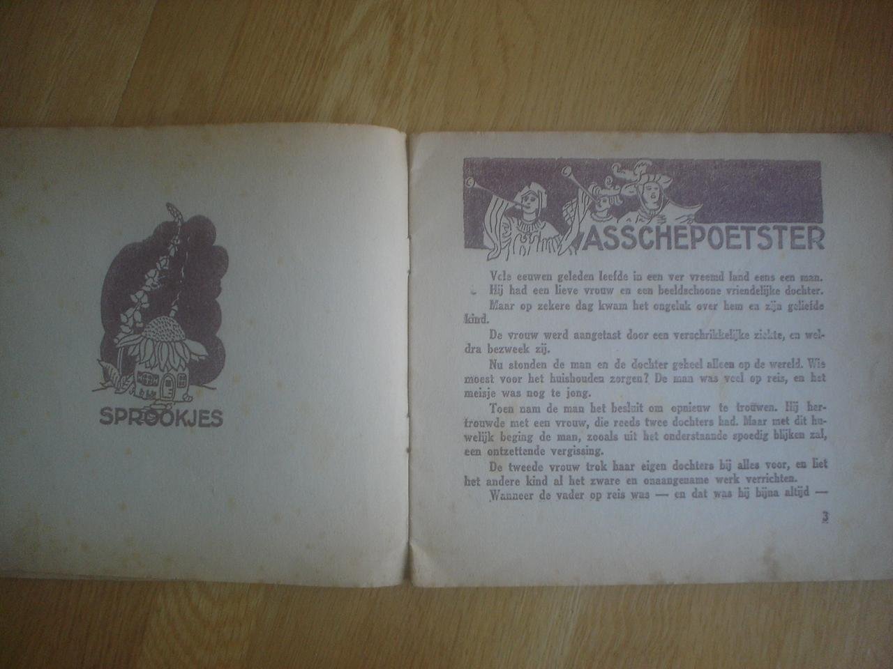  - Sprookjesboek: Asschepoetster ; Blauwbaard ; De Gelaarsde Kat  [ er staat niet Asschepoester of Assepoester