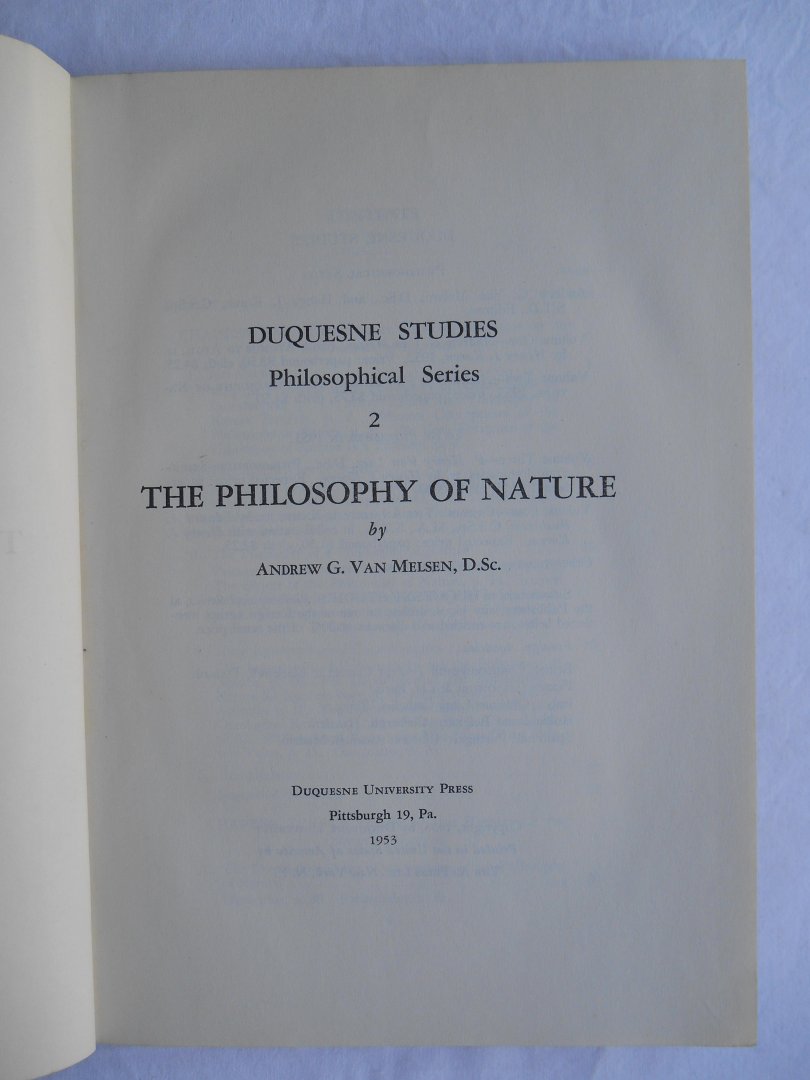 Andrew G. Van Melsen - The Philosophy of Nature