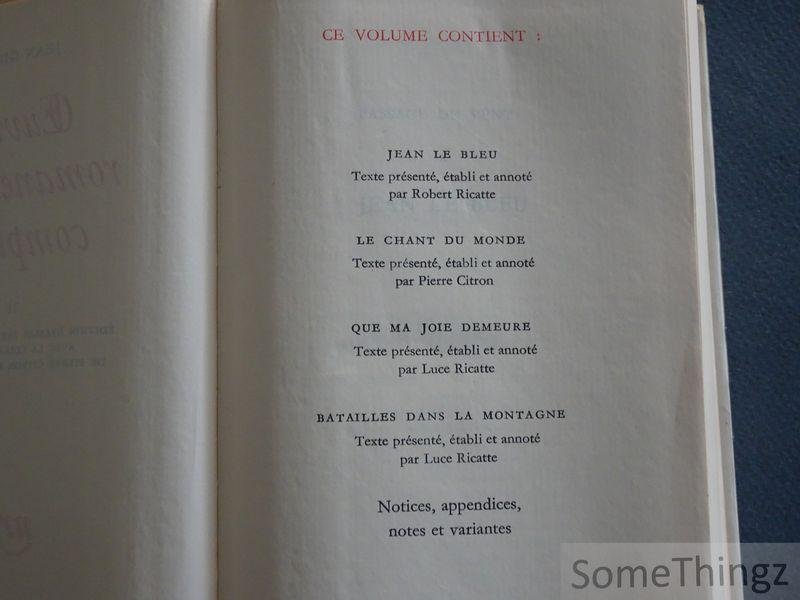 Jean Giono / Robert Ricatte (editor),  Pierre Citron et Luce Ricatte (collab.) - Oeuvres romanesques complètes. Tome II.