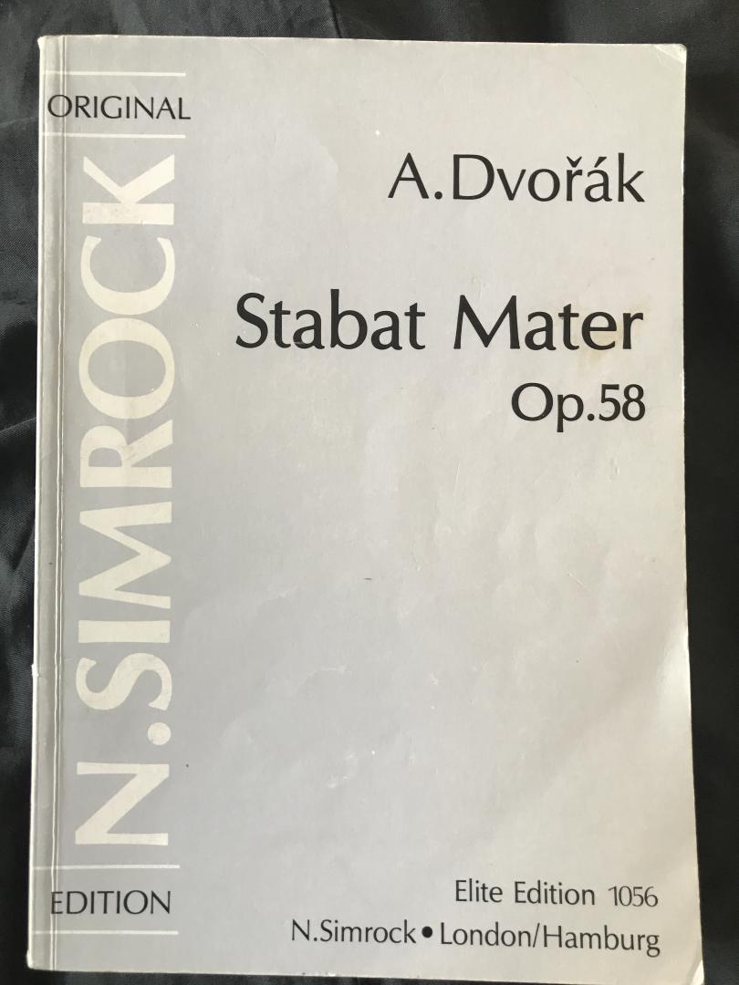 DVORAK, Antonin - Stabat Mater op.58 vocal score SATB chorus & soli