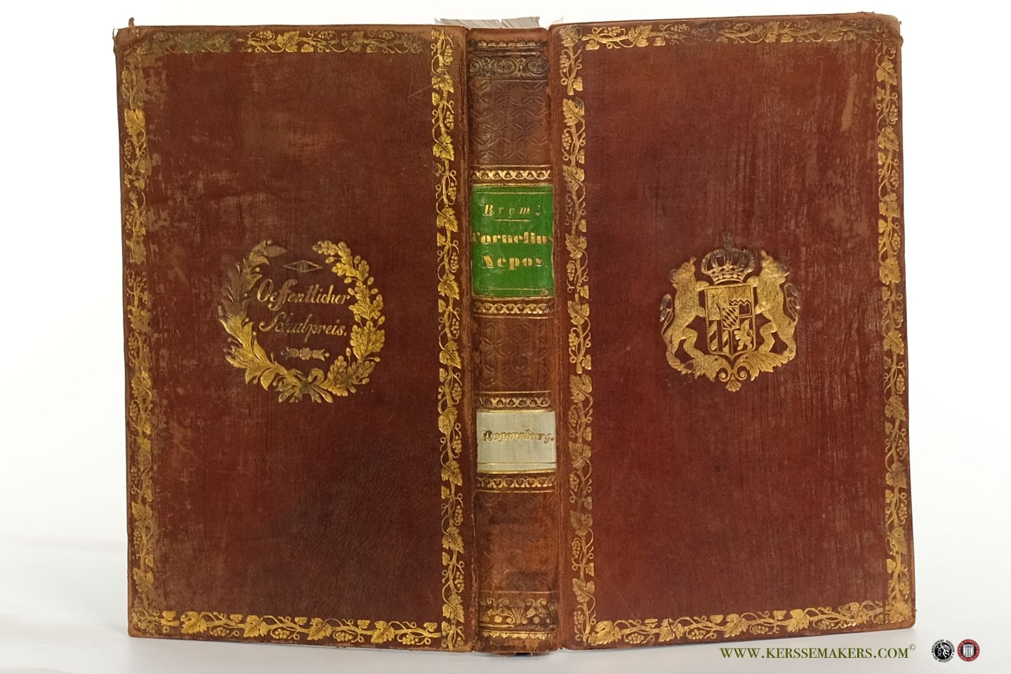 Nepos, Cornelius / Joh. Heinrich Bremi. - Cornelius Nepos de Vita Excellentium Imperatorum. Vierte, berichtigte Ausgabe für Schulen. [ Preisband Schulpreis Regensburg ].