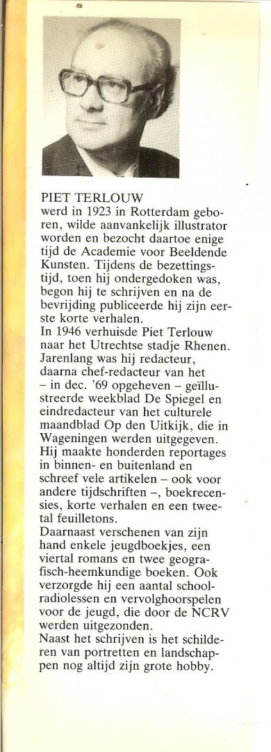 Terlouw, Piet  Omslagtekening  Dick van de Pol - De tijd zal het leren