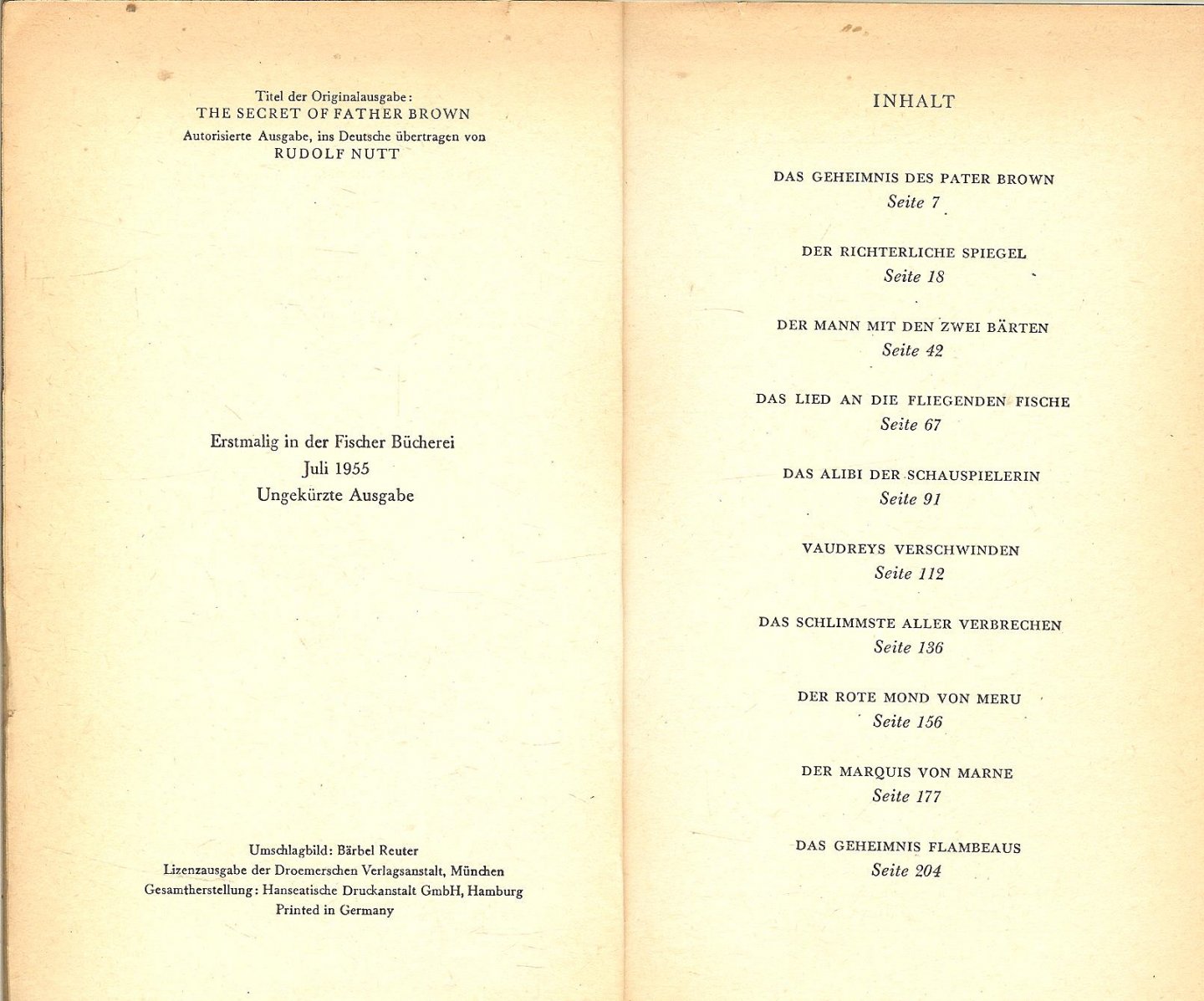 Chesterton, Gilbert Keith Mit Zeichnungen von Fritz Fischer. - Das Geheimnis des Pater Brown