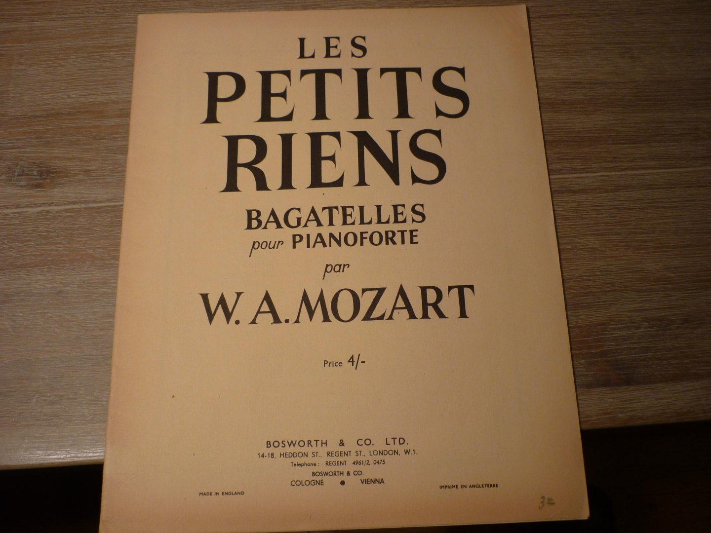 Mozart; Wolfgang Amadeus (1756–1791) - Les Petits Riens; Bagatelles pour Pianoforte