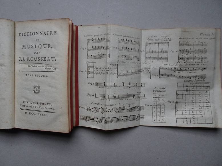 Rousseau, J.J.. - Dictionnaire de musique par J.J. Rousseau. Tome I & II.