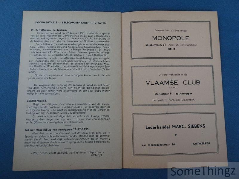 N/A. - Toon Van Overstraeten. - Periodiek Contact. April 1951, nummer 1. [Maandelijks tijdschrift voor en door Oostfronters.]