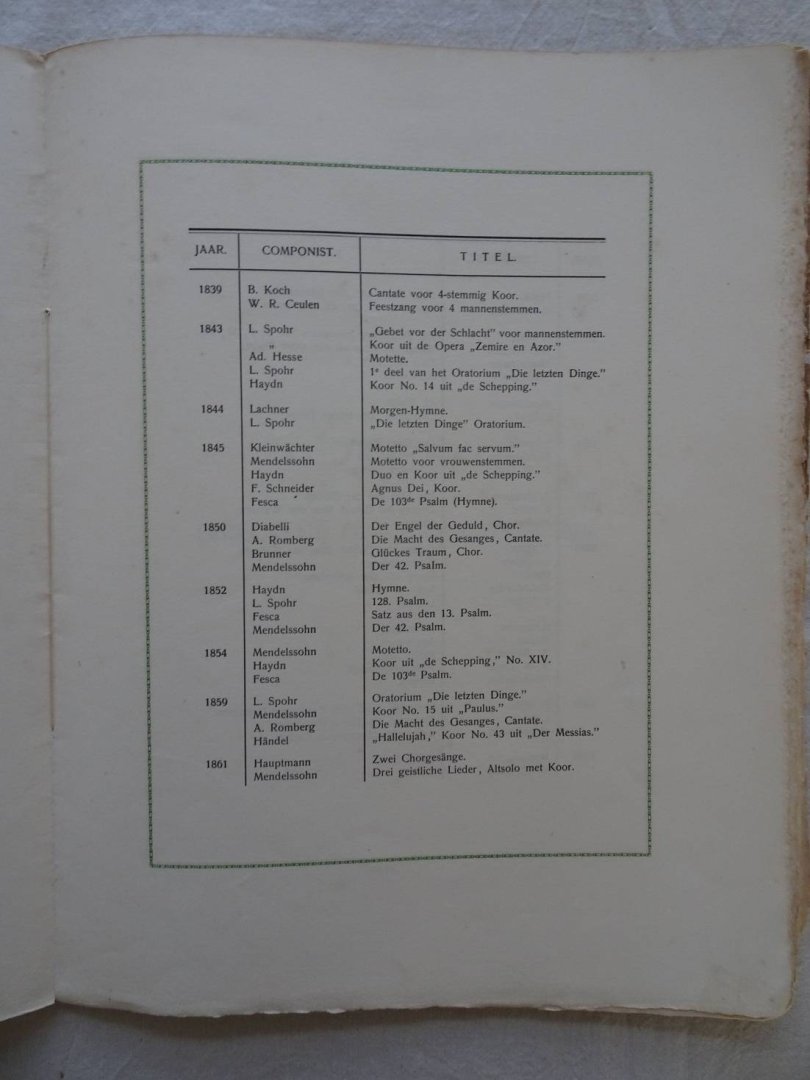 N.n.. - Zangvereeniging "Tot Oefening en Uitspanning" te Middelburg, 1834-1914.